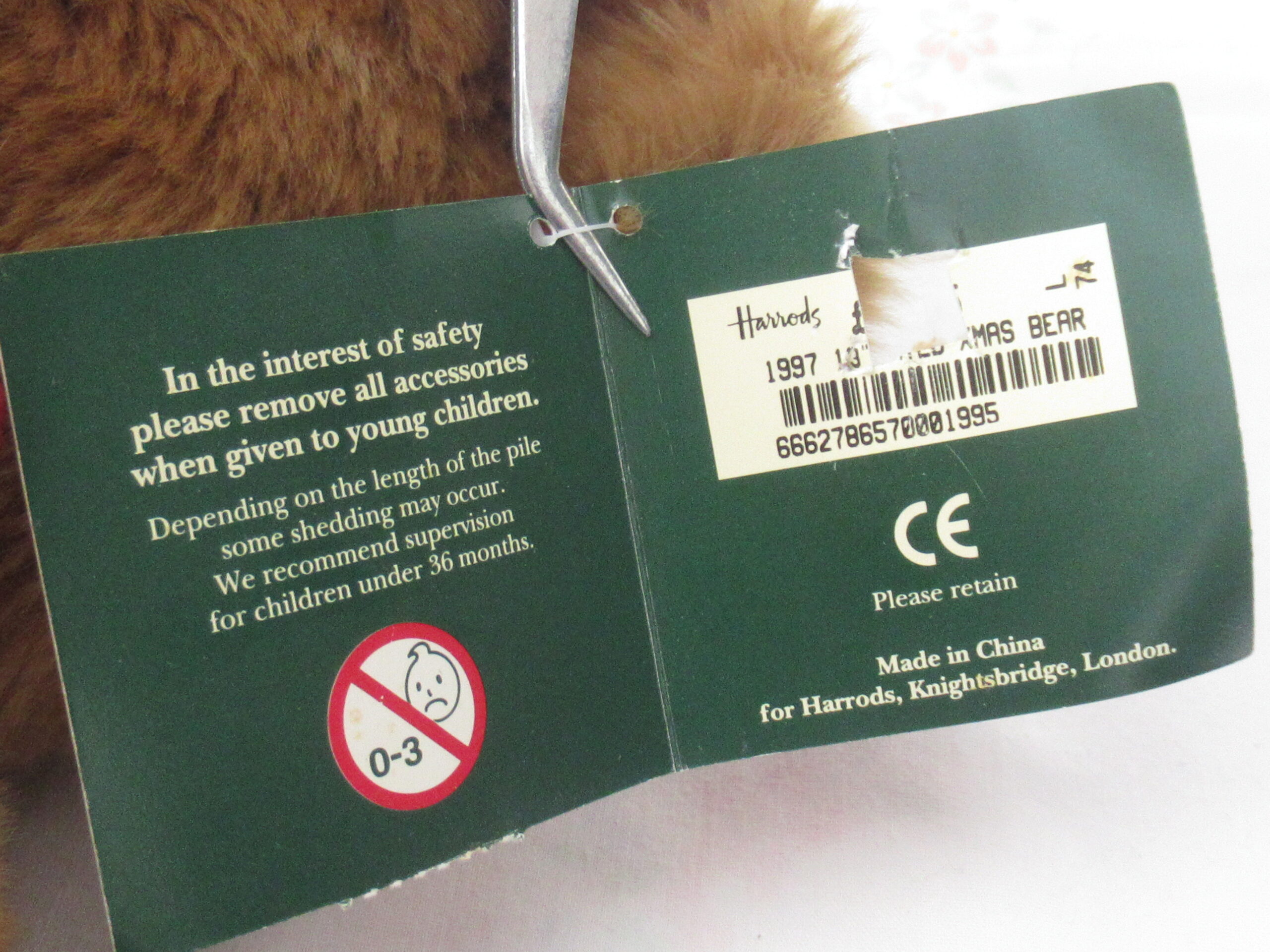 Harrods Knightsbridge Christmas Bear 1997 - Image 9