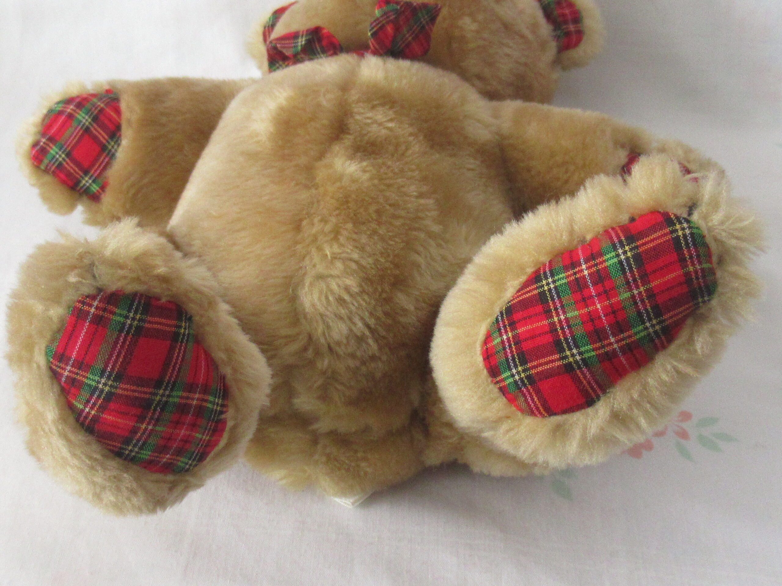 Macy's Teddy Bear with Plaid Bow, Ears and Paws - Image 4