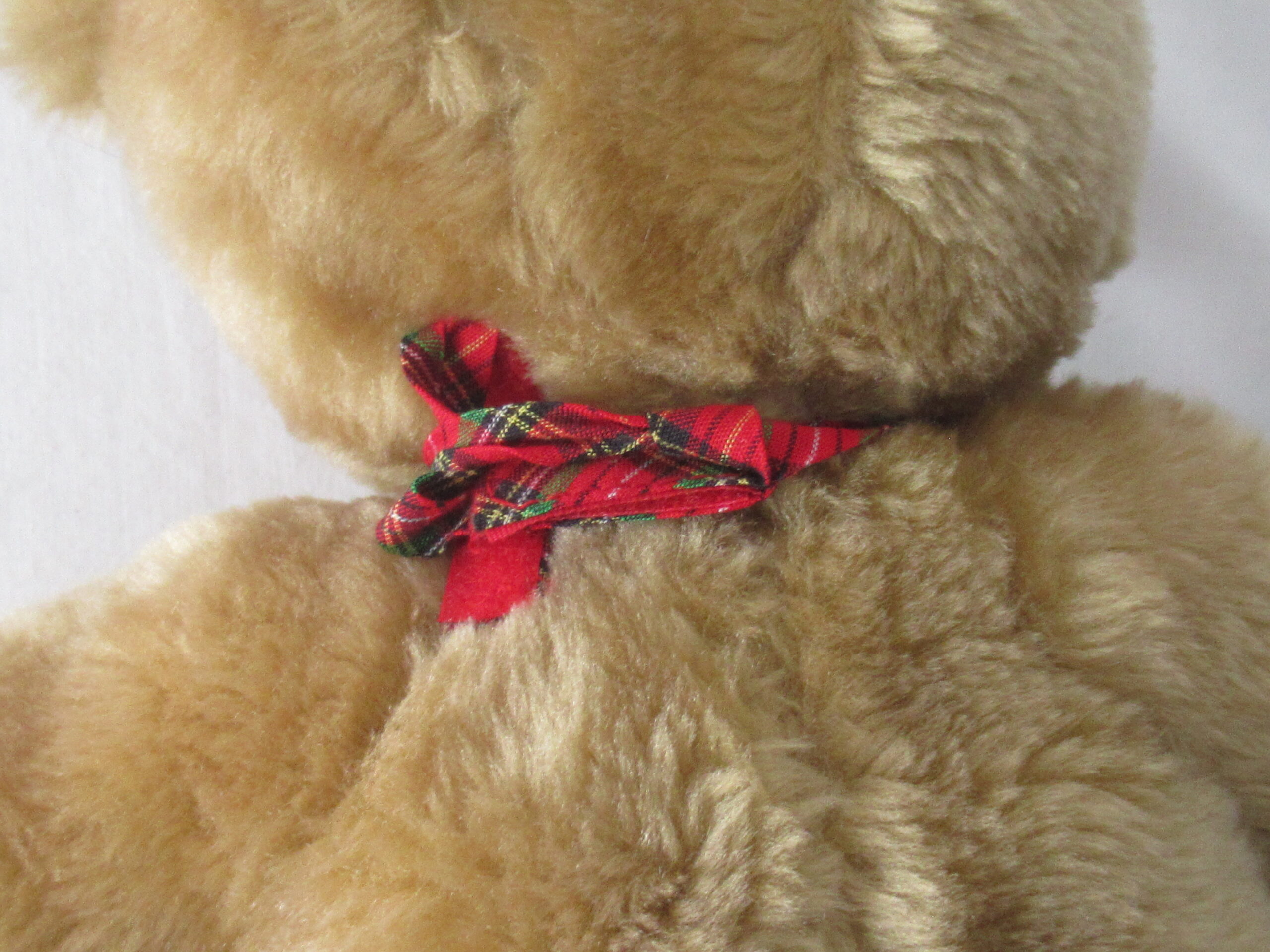 Macy's Teddy Bear with Plaid Bow, Ears and Paws - Image 5