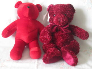 Lot of 2 Teddy Bears - Red Teddy Bear and Rouge