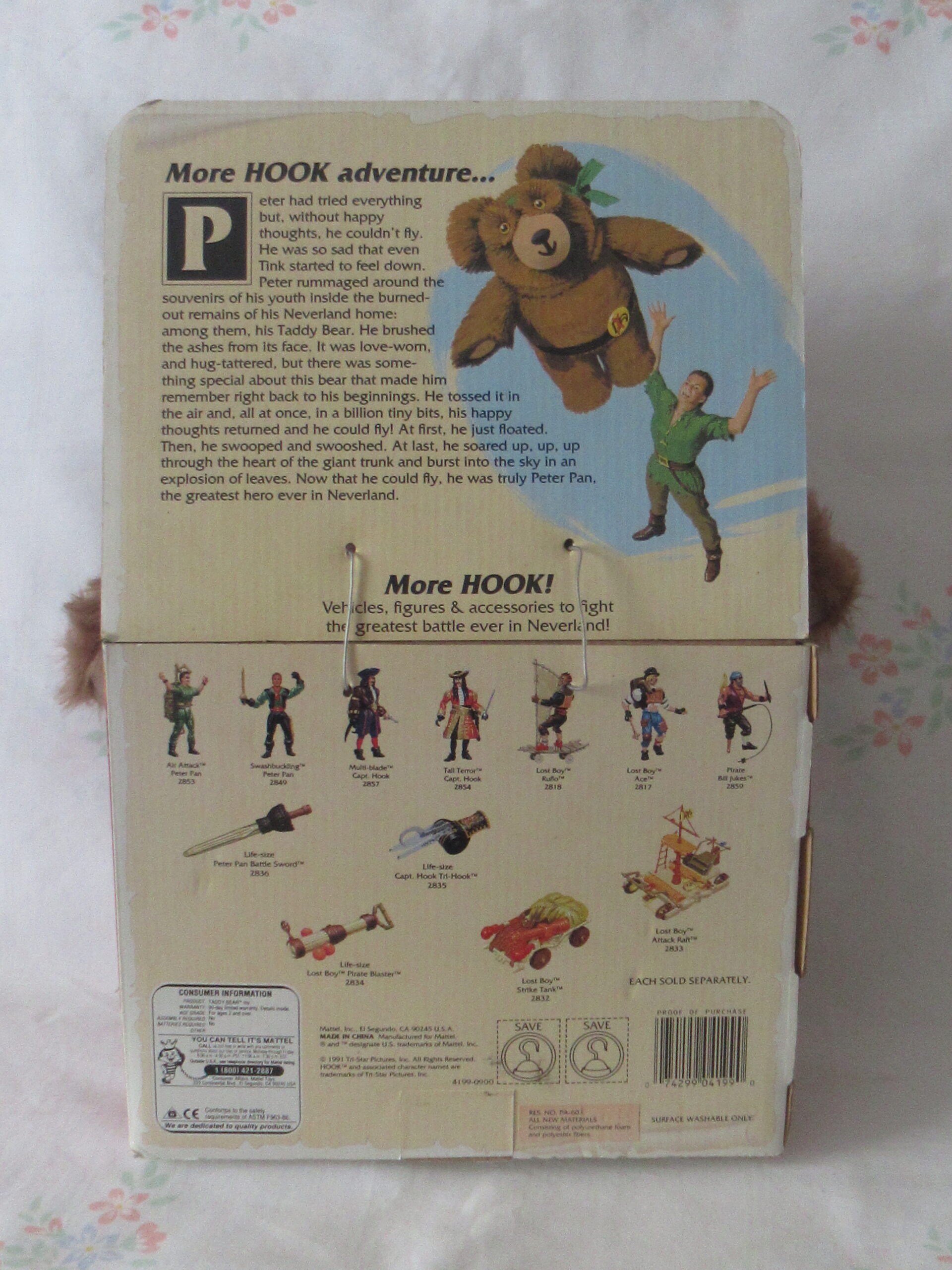 Mattel Hook Peter Pan Taddy Bear Toy 1991 Tri-Star Pictures - Image 14
