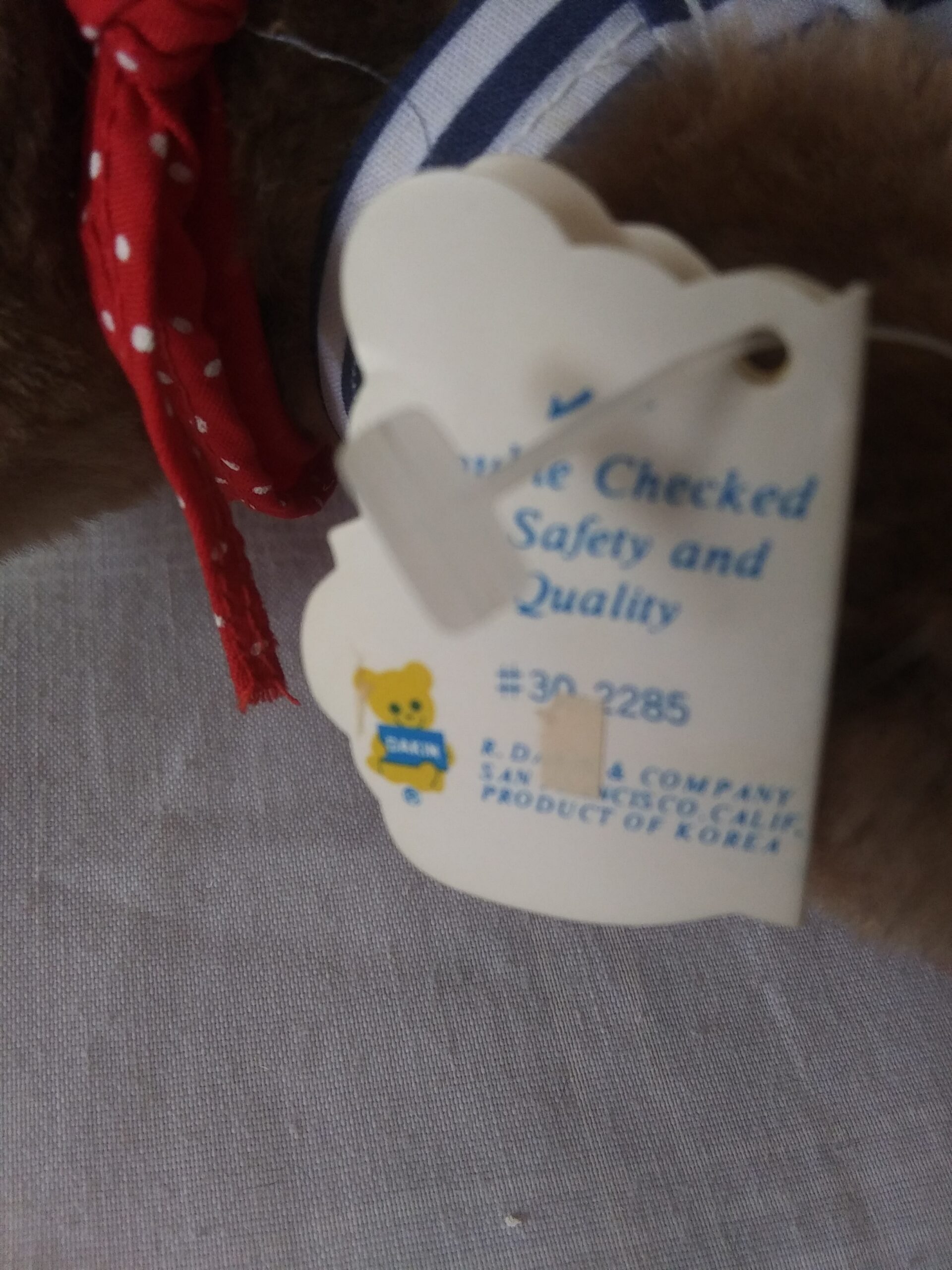 Dakin Bean Bags - Stras Bear With Cap and Overalls - Image 7