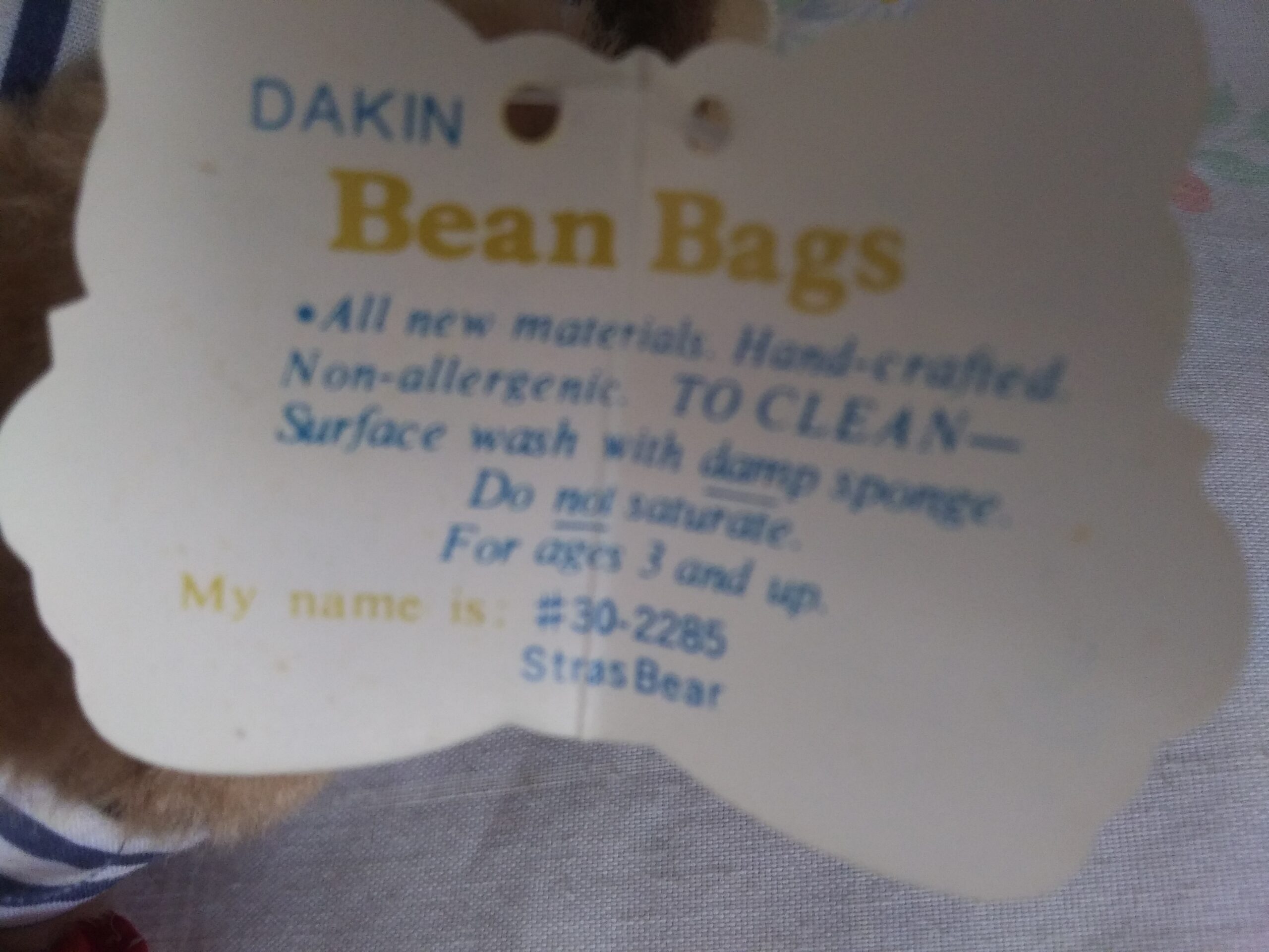 Dakin Bean Bags - Stras Bear With Cap and Overalls - Image 8