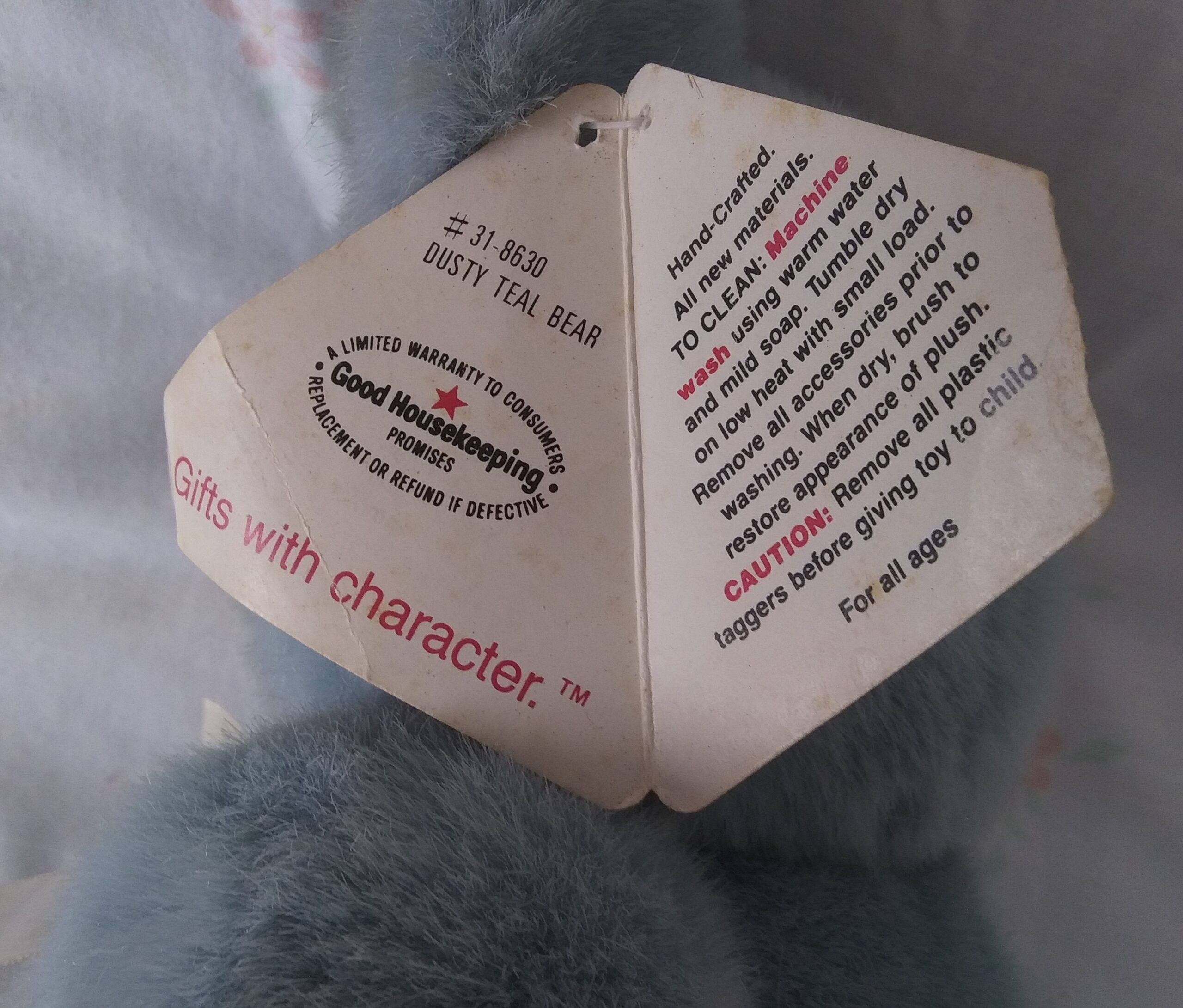 Dakin 1989 - Dusty Teal Bear- Item #31-8630 - Image 11